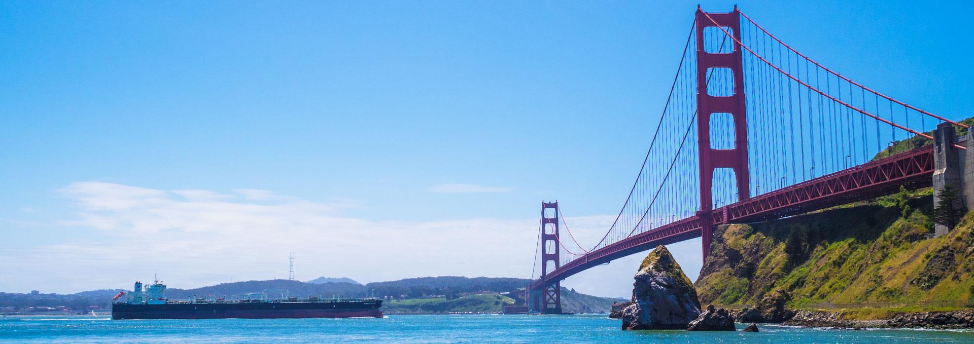San Francisco Golden Gate bridge coast line